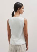 FNJIA personnalisé o-cou demi-bouton couleur unie sans manches pull décontracté femmes gilet tricots vêtements d'extérieur gilet
