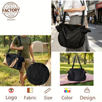 Sac fourre-tout tendance en PU, convertible en tapis de pique-nique, léger et polyvalent pour le camping en extérieur, OEM ODM