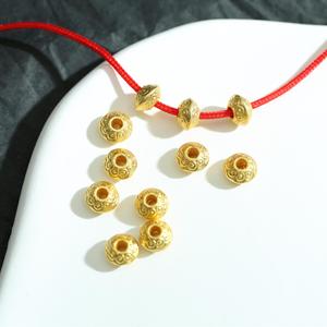 Colorfast <span class=keywords><strong>sable</strong></span> <span class=keywords><strong>or</strong></span> entretoise perles florales rondes perles casquettes bijoux à bricoler soi-même faisant des fournitures en vrac perles en vrac pour Bracelet collier - Product Image 4