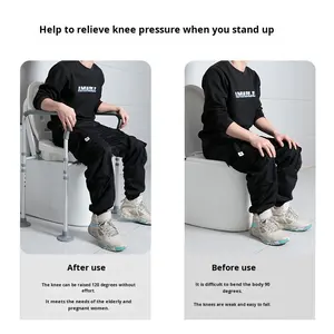 Yuhu קשישים נכים נכים גובה שירותים-הגדלת כרית כרום מצופה גימור 100 ק "ג קיבולת ניתוח החלפת מפרק ירך - Product Image 3