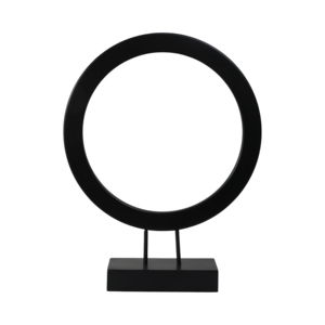 Scultura Decorativa ad Anello in Legno, Moderna Decorazione in Metallo per Scaffali di Casa e Ufficio - Product Image 4