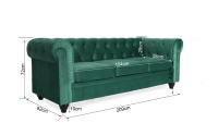 Laynsino - Sofás Chesterfield de Terciopelo de 3 Plazas, Estilo Nórdico, de Alta Calidad, Modernos y Lujosos, para Sala de Estar