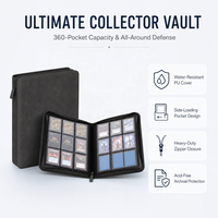 Classeur pour cartes à collectionner 9 pochettes, album pour cartes TCG et sportives, avec fermeture éclair, en cuir PU, sans acide, sans PVC, pour collection