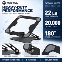 Nouveau support pour ordinateur portable en fer robuste et réglable, pliable, ergonomique, support de bureau multi-angles