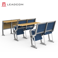 Ensemble pupitre et chaise de conférence LEADCOM LS-423 avec accoudoirs, coussin en tissu, siège relevable et table d'écriture partagée en option pour l'université