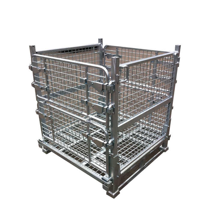 Qualified heavy duty stackable foldable steel zinc wire mesh cage