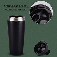 Bouteille shaker à protéines en acier inoxydable isolée de 500 ml avec boule de mélange, réutilisable et portable pour la maison, le bureau et la salle de sport