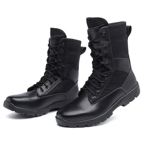 DF1103 -2 Nouvelle Version Bottes d'entraînement noires en microfibre sans logo, bottes de sécurité chinoises respirantes avec manchons - Product Image 6