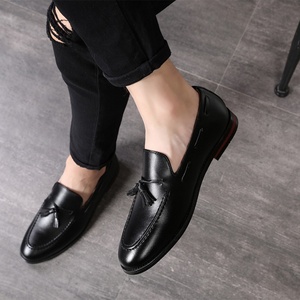 Men's Pointed Toe Genuine Leather <b>Shoes</b> Breathable Slip-on Formal Business Casual Office <b>Shoes</b> <b>Height</b> <b>Increasing</b> - Product Image 3