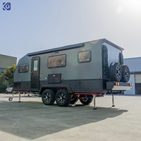 CAMPTRL Remolque de Viaje Todoterreno para 2-4 Personas, Caravana Móvil, Remolque para Acampar, Estructura de Aluminio de Alta Calidad