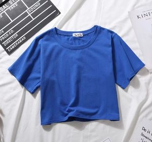 Personnalisé Sexy Dames Poids Lourd Court Longueur 100% Coton O-Neck Loose Crop Top Été Respirant Anti-Pilling Casual T-shirts - Product Image 3