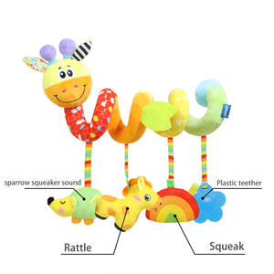 Jouets <span class=keywords><strong>en</strong></span> peluche spirale pour bébé, fabrication OEM, à suspendre au landau et au berceau, hochet, clochette de lit, girafe, tigre, chenille, <span class=keywords><strong>jouet</strong></span> de <span class=keywords><strong>confort</strong></span> pour <span class=keywords><strong>poussette</strong></span> - Product Image 3
