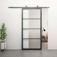 TKM-B02 4 Lite En Métal cadre En Verre portes avec Trempé Verre Clair avec porte Coulissante piste Stalen schuifdeur Large rencontré Helder Glas