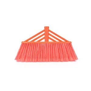 Factory Cheap Pp+pet+tpr Home Hand Broom Clean Commercial Street Long Handle Cleaning Brooms Plastic Broom Head