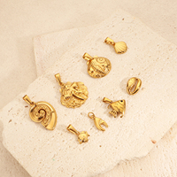 Olivia Acier Inoxydable Coquillage Étoile Pendentif Plage Bijoux Plaqué Or 18k Étanche Poisson Hommes Femmes Charme pour la Fabrication de Bijoux