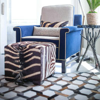Pouf Cubique Zébré Unique, Repose-Pieds de Rangement Moderne, Banc de Sièges Gain de Place pour Salon et Appartements