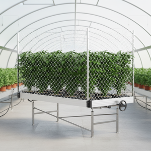 Sistema di panche mobili in metallo per serra <span class=keywords><strong>da</strong></span> <span class=keywords><strong>giardino</strong></span>, tavolo di coltivazione <span class=keywords><strong>con</strong></span> vassoi, design ecologico, facile <span class=keywords><strong>da</strong></span> montare, per uso agricolo - Product Image 1