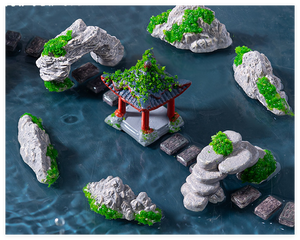 Phụ kiện trang trí tiểu cảnh bể cá, tiểu cảnh đá giả, chậu hoa bể cá, terrarium, tượng núi nhựa giả thực tế - Product Image 1