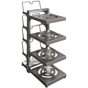 Estante de Cocina Multicapa de Acero Inoxidable para Encimera, Armario, Fregadero, Organizador de Platos y Tazones, Tamaño L, Diseño Cuadrado - Product Image 2