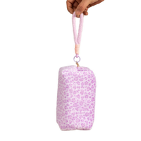 Sac cosmétique rose léopard en peluche, grande capacité, portable, avec sangle de poignet multifonctionnelle, pochette de rangement – Cadeau promotionnel