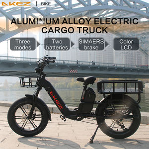 Vélo électrique de livraison AKEZ 1500W 20 pouces, 48V 33Ah, double batterie, longue autonomie, vélo <span class=keywords><strong>cargo</strong></span> pour les entreprises de livraison urbaine, vélo à pneus larges - Product Image 3
