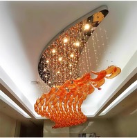 Département des ventes nouveau modèle lustre de Table de sable hall d'hôtel verre éclairage LED personnalité créative Art Restaurant lumière