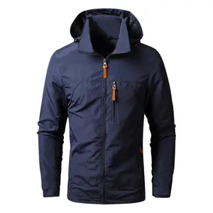 男性用ジャケット冬秋良質アクティブウェアアウター防風サイズミディアムウィンドチーターメンズジップアップフード付きジャケット