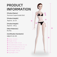 Poupée de mode nue de haute qualité à l'échelle 1/6, figurine articulée BJD, parfaite pour la création de tenues et l'exposition