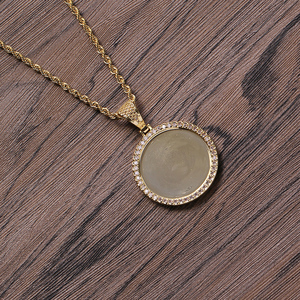 PP06 Hip Hop <strong>Photo</strong> <strong>Pendant</strong> with Rope Chain Brass Micro Pave with CZ Stones Necklace Jewelry for Men and Women - Product Image 5