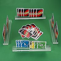 Porte-cartes de poker en acrylique transparent avec deux fentes support de présentoir de carte à collectionner en acrylique pour les jeux Trump