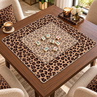 Tapis de table Mahjong antidérapants en caoutchouc, motif guépard léopard tendance, sur mesure, avec sac de rangement