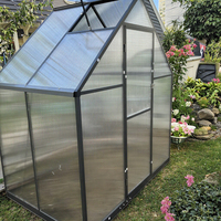 Adorable moderno pequeño aluminio vivero invernadero ajustable ventanas bisagra puerta PC tableros plástico pared Metal naturaleza plantación