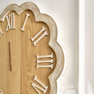 Large Wooden <b>Wall</b> <b>Clock</b> Single Face Rustic Design Quartz Motive Still Life Needle Antique Style 30mm Thick Plate for <b>Living</b> <b>Room</b> - Product Image 6