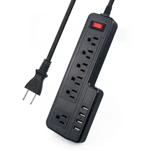 American Standard Acessórios Elétricos USB Power Strip EUA Sockets Com Cabo De Cobre Puro, Household Surge Protector para Escritório