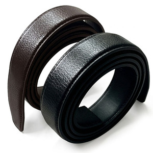 Sangle de ceinture de remplacement en cuir de vache véritable coréen avec boucle à cliquet AT-30-110-Classic Noir/Marron 30mm 110cm Plate - Product Image 4