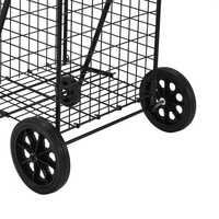 Chariot de supermarché pliable en métal avec roues pivotantes, vente en gros