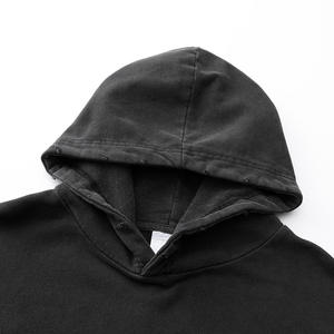 Sweat à capuche pour homme, coupe oversize, imprimé vintage, 100% coton tricoté, anti-rétrécissement, manches courtes, logo frontal, effet délavé, chaud pour l'hiver - Product Image 4