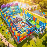 Château gonflable commercial en PVC durable de 0,55 mm, structure géante pour saut et amusement en extérieur