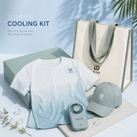 Set de Regalo Promocional de Verano con Logotipo Personalizado, Accesorios de Refrigeración Personalizados, Colección Verde de Moda