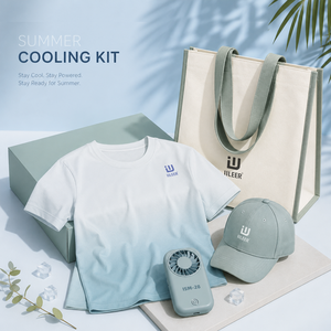 Ensemble cadeau promotionnel d'été avec logo personnalisé, accessoires rafraîchissants personnalisés, collection verte tendance - Product Image 4