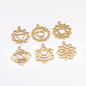 Ciondoli Yoga a Forma di Loto in Acciaio Inossidabile, Pendente Om Aum, Gioielli Yoga, Charm Loto Traforato per Collane, Bracciali, Orecchini Fai-da-Te - Product Image 1