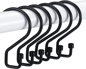 Chất lượng cao chống gỉ <span class=keywords><strong>S</strong></span> hình dạng gang Rèm màu đen nhẫn trang trí rèm móc - Product Image 1