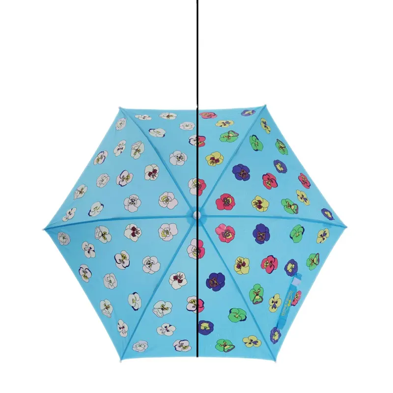 Creativo increíble fantástico aparece diseño personalizado rayas flores 3 pliegues mágico cambio de color paraguas de impresión cuando está mojado