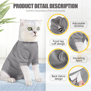 Traje de recuperación de algodón transpirable al por mayor <span class=keywords><strong>para</strong></span> gatos, <span class=keywords><strong>chaleco</strong></span> quirúrgico de esterilización, ropa postoperatoria antilamido <span class=keywords><strong>para</strong></span> gatos y <span class=keywords><strong>perros</strong></span> - Product Image 5
