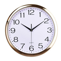 Horloge murale en quartz électroplaqué en plastique de 12 pouces avec fonction lumineuse pour chambre à coucher, salon, bureau, espaces publics - Horloge avec logo personnalisé