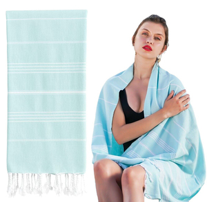 Toalla de Playa de Microfibra Personalizada de Alta Calidad, Ecológica, de Secado Rápido, Suave, Antiarena, con Diseño Turco Estampado y Borlas de Algodón <span class=keywords><strong>Lenna</strong></span> - Product Image 2