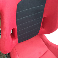 JBR1069 SIÈGES DE COURSE ROUGE NOIR Lavable Respirant PVC Siège de Voiture Ensemble Complet Avant Arrière Banquette Fendue Noir
