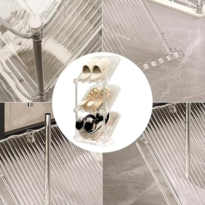 Étagère à chaussures inclinée étroite à 6 niveaux personnalisée, étagère de rangement et d'organisation de chaussures transparente, étagère à chaussures verticale robuste - Product Image 5