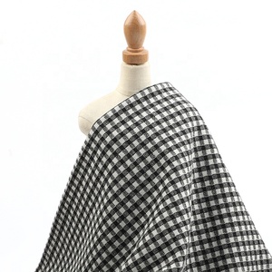 Tela de punto jacquard elástica teñida con hilo a cuadros, tela lisa con efecto slub, ecológica, de peso medio, para trajes de niños y niñas, tartán. - Product Image 5