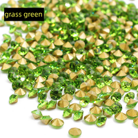 Rhinestones en verre cristal de qualité supérieure, taille mixte, pointe dorée, 1440 pièces/sac, pour chaussures, nail art et accessoires vestimentaires